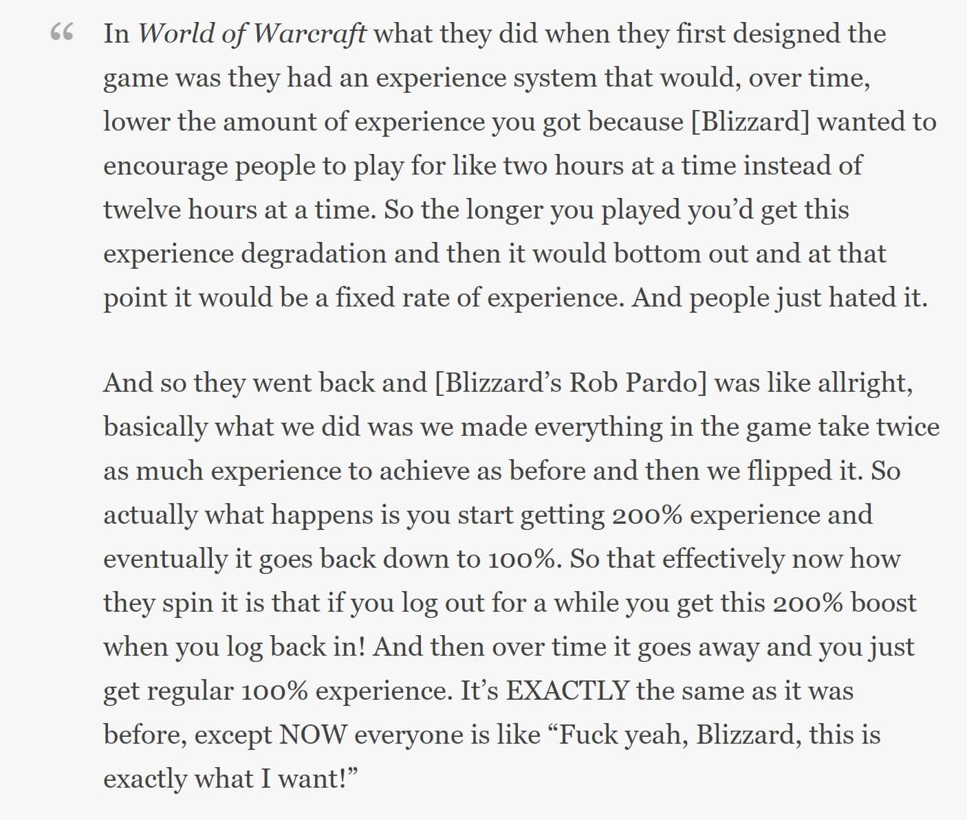 World of Warcraft rest bonus