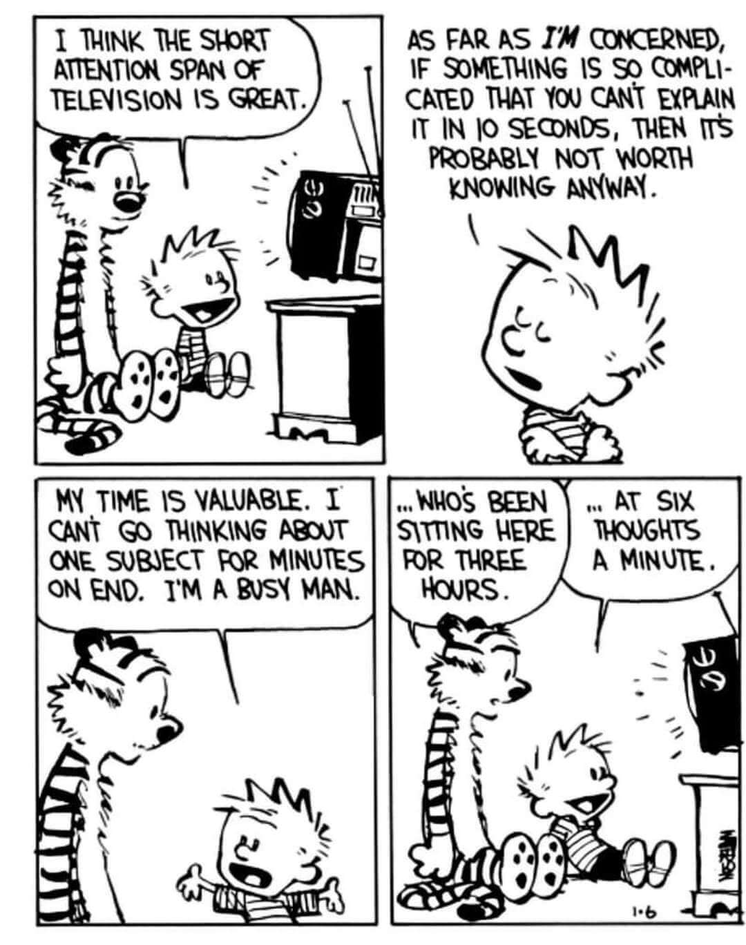 Calvin and Hobbes short attention span