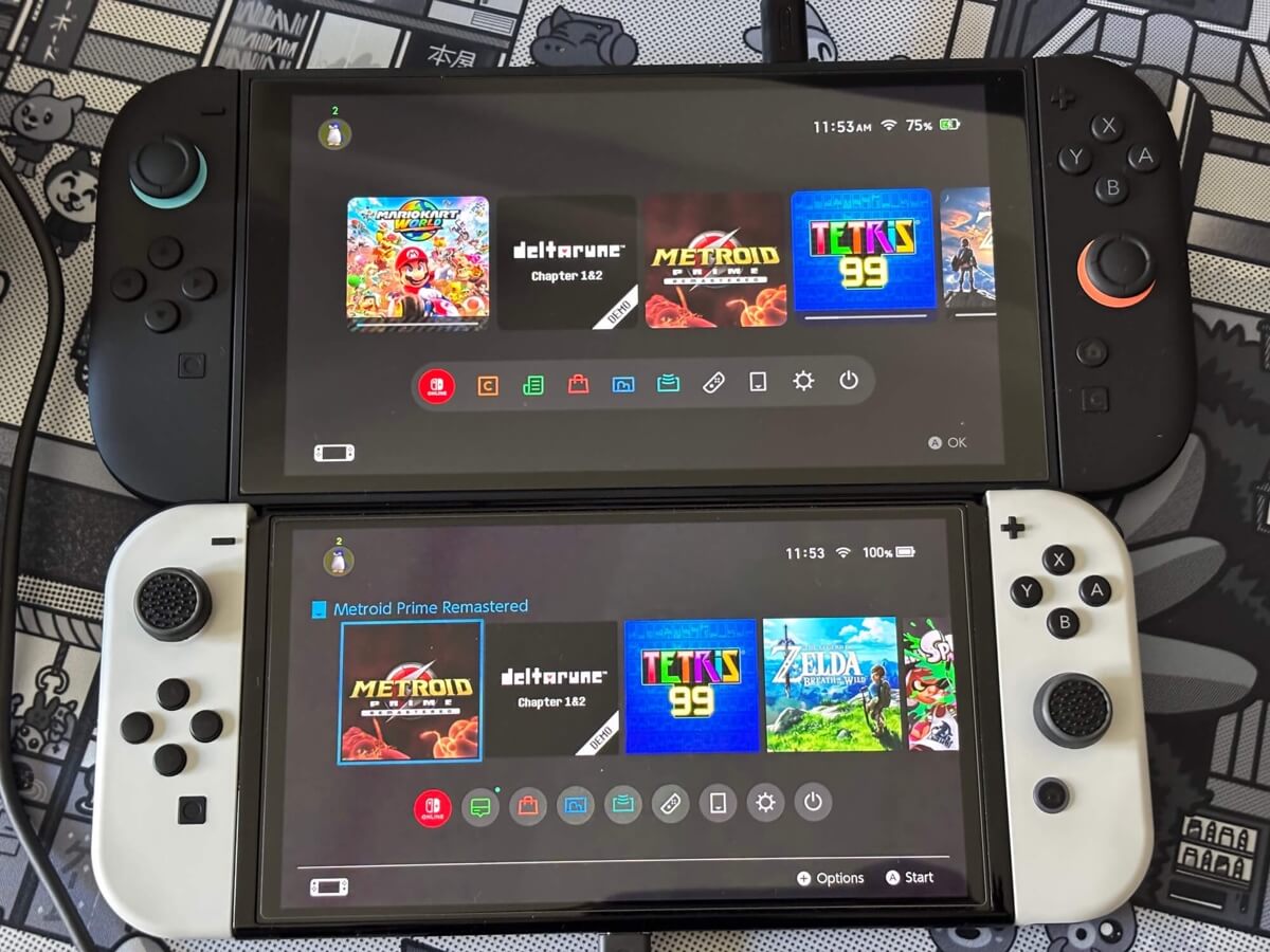 Nintendo Switch 2 vs Nintendo Switch 1 screen size