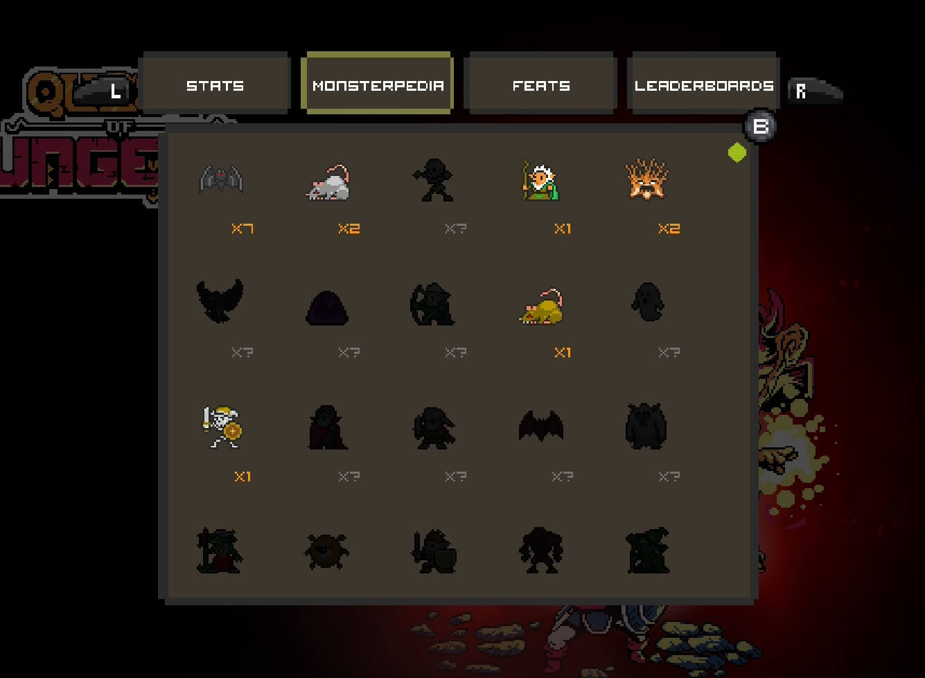 Quest of Dungeons Monsterpedia